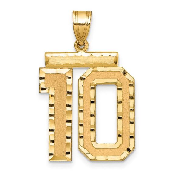 14k Yellow Gold, Varsity Collection, Large D/C Pendant Number 10 - Picture 1 of 3